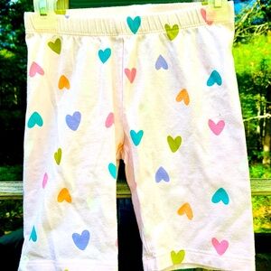 Cat & Jack girls 8 medium light pink bike shorts hearts patterned